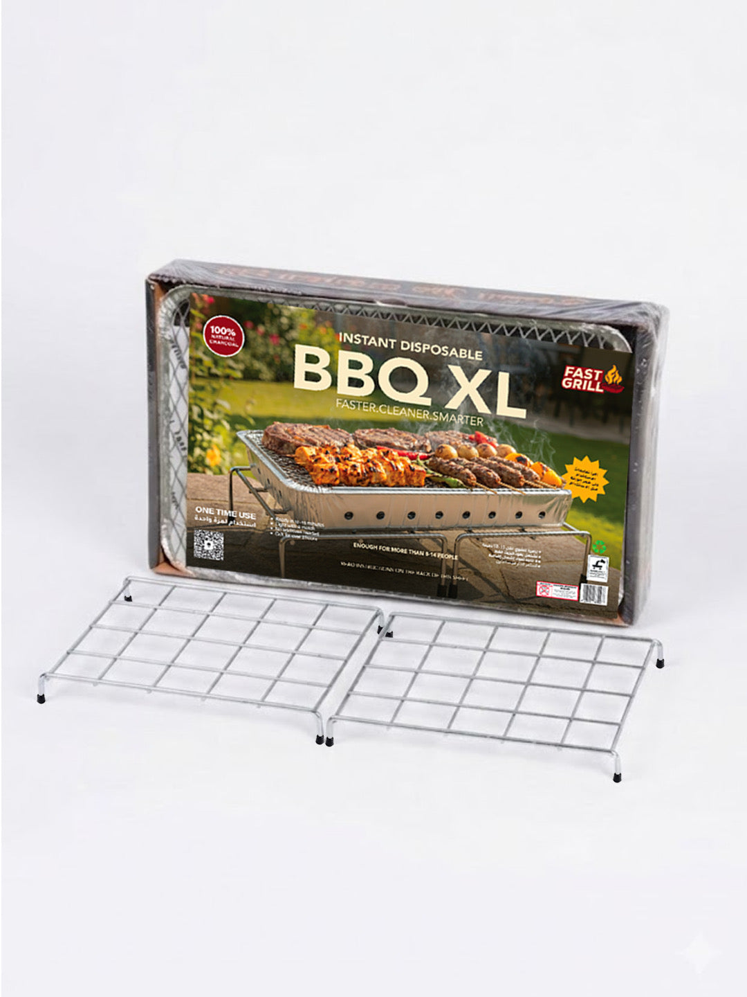 Fast Grill XL Disposable BBQ - Box of 4 + 2 Stands