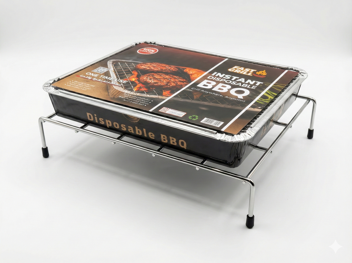 2 x Fast Grill Reusable Stand for Disposable BBQ (For XL BBQ)