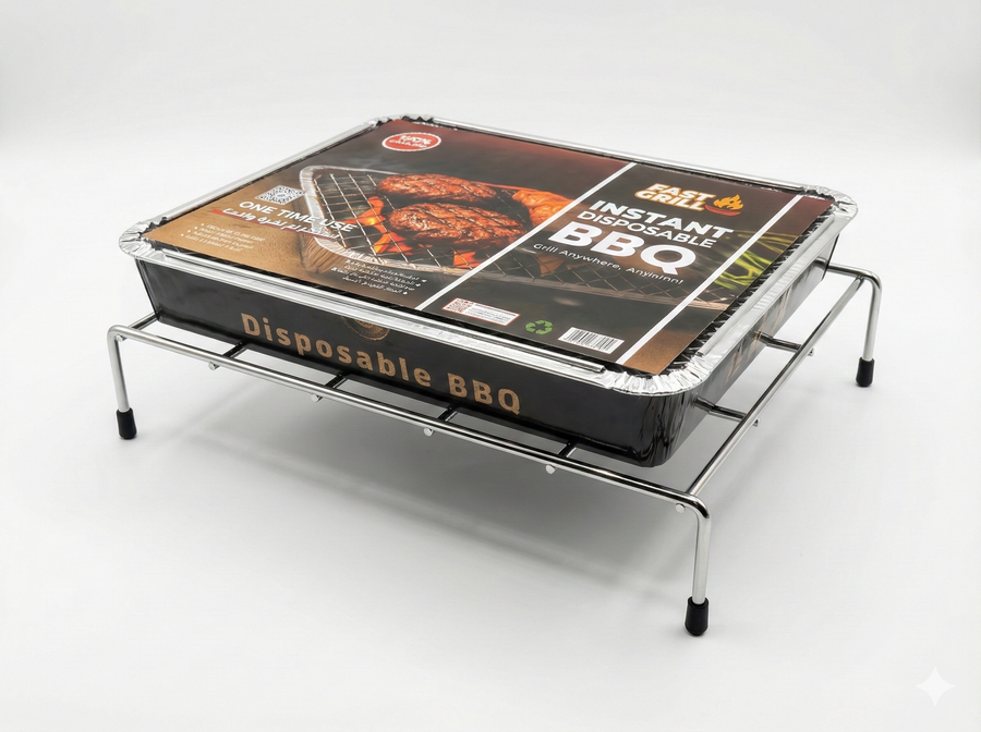 Fast Grill Reusable Stand for Disposable BBQ